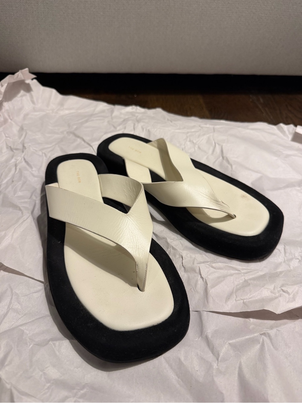 The Row Leather Flip Flops